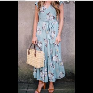 NWT Free People All I Got Printed Tiered Floral Maxi
